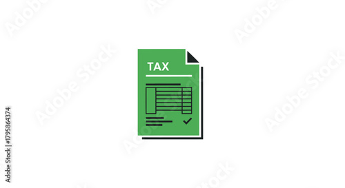 Green tax document with checkmark