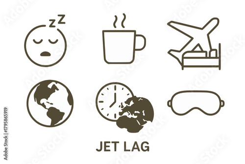 Travel Rest and Time Icons Pack