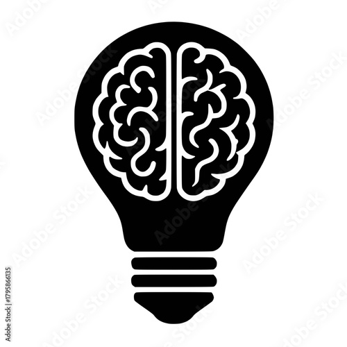 Brain Light Bulb Symbol of Intelligence