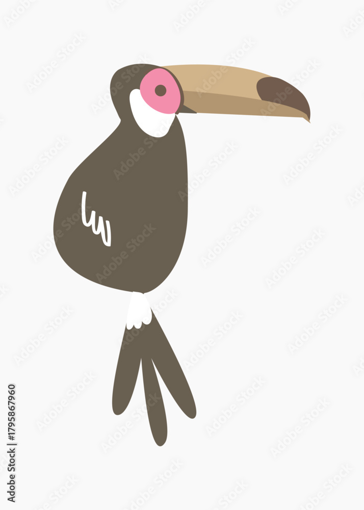 Obraz premium Toucan bird vector pastel illustration