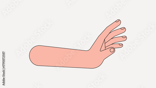 Palm hand, gesture flat collage element vector