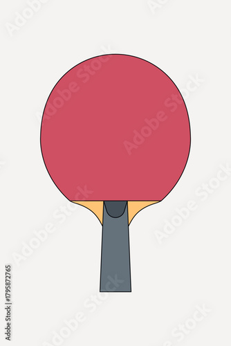 Ping pong paddle equipment illustration collage element vector