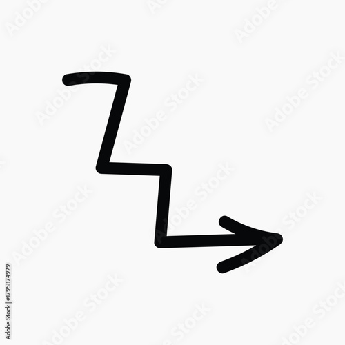 Zigzag arrow line illustration vector
