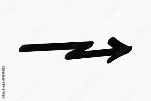 Bold black zigzag arrow illustration vector