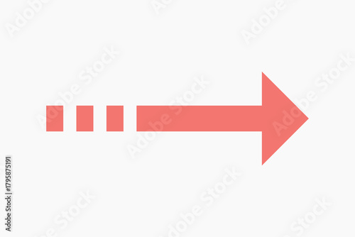 Minimalist red arrow illustration vector