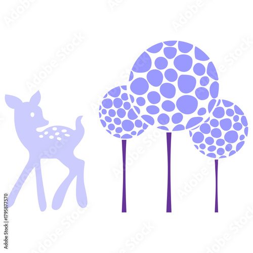 siervito pequeño en el bosque de arboles