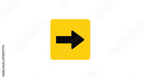 Right arrow inside a yellow rounded square