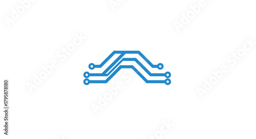 Circuit design featuring connected points and lines in a digital layout