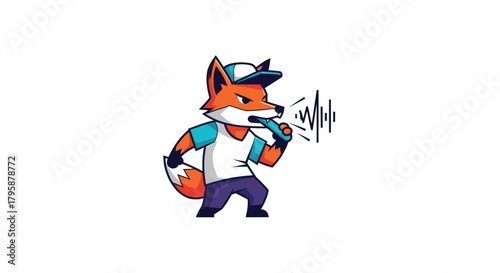 Fox character with a whistle