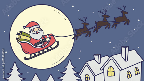 santa claus and reindeer