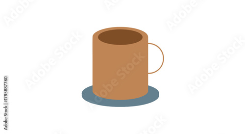 Tall brown mug on a blue coaster