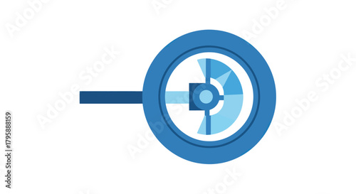 Flat, stylized blue gear