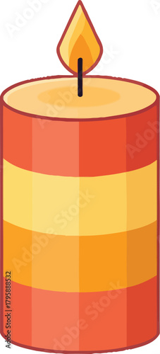 Holiday Candle Decoration – Flat Seasonal Vector Art