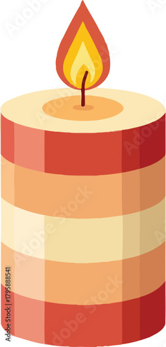Holiday Candle Decoration – Flat Seasonal Vector Art