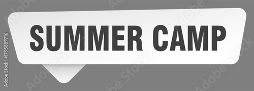 summer camp sign. summer camp white sticker isolated on gray background
