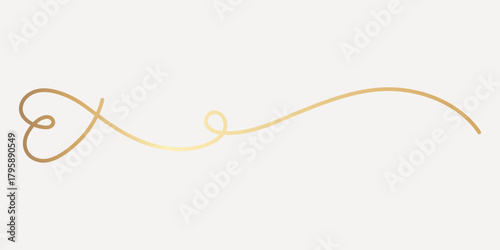 Elegant gold swirl design, hand drawn vector