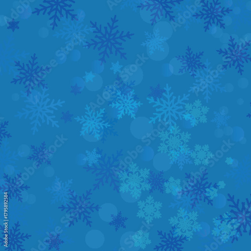 A serene blue background with delicate snowflake patterns creating a wintery feel