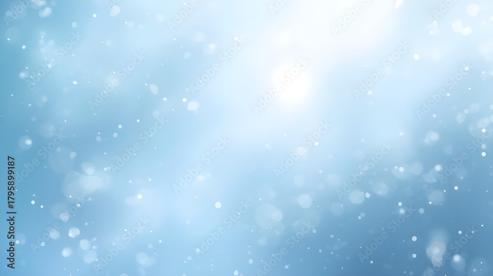 Fototapeta premium Minimalist Winter Background with Soft Blue Gradient and Snow Particles
