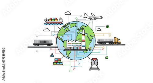 Global Logistics Network - Connecting the World Through Transportation and Industry.