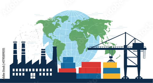 Global Trade and Manufacturing - A Visual Representation of International Commerce.