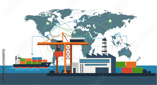 Global Trade and Logistics - A Visual Representation of International Commerce.