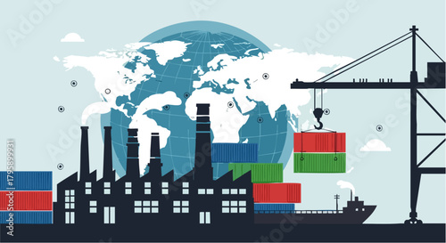 Global Trade and Industrial Production - A Visual Representation of International Commerce.