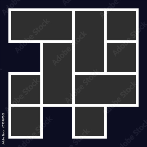 Modern Photo Collage Effect with Multiple Frames