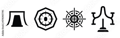 ai force field silhouette icon vector set.