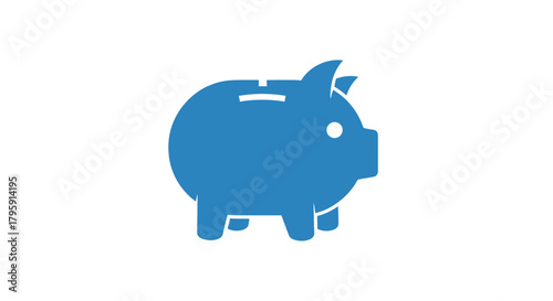 Blue Piggy Bank Icon
