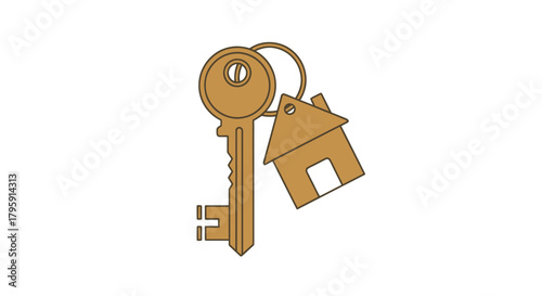 Keys with house keychain