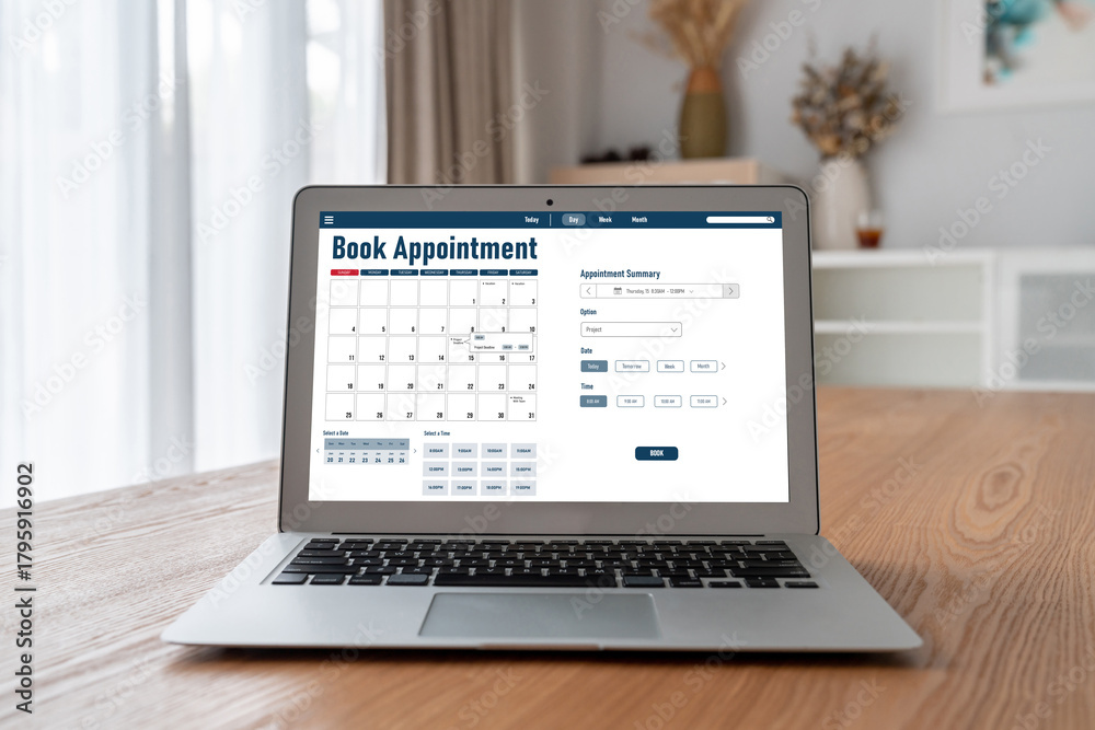 Fototapeta premium Online applointment booking calendar for modish regristration on the internet website