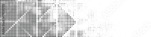 Abstract diagonal halftone geometric pattern with fading pixel lines, modern monochrome vector design featuring digital distortion and clean minimal composition
