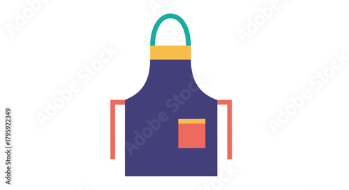 Flat, stylized apron