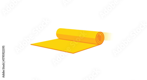 Unrolling yellow mat