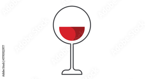 Graphic red wine glass
