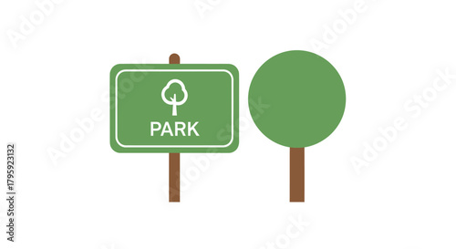 Graphic of Park Sign & Tree