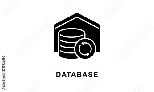Database vector icon isolated on white background