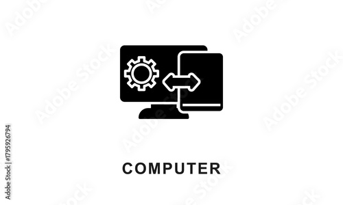 Computer vector icon isolated on white background