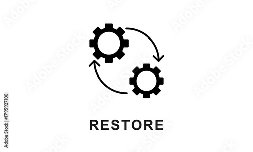 Restore vector icon isolated on white background