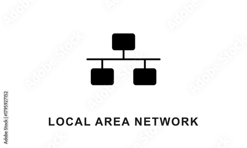 Local area network vector icon isolated on white background