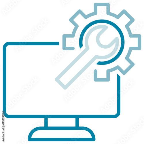 It Support Dual Tone Outline Icon