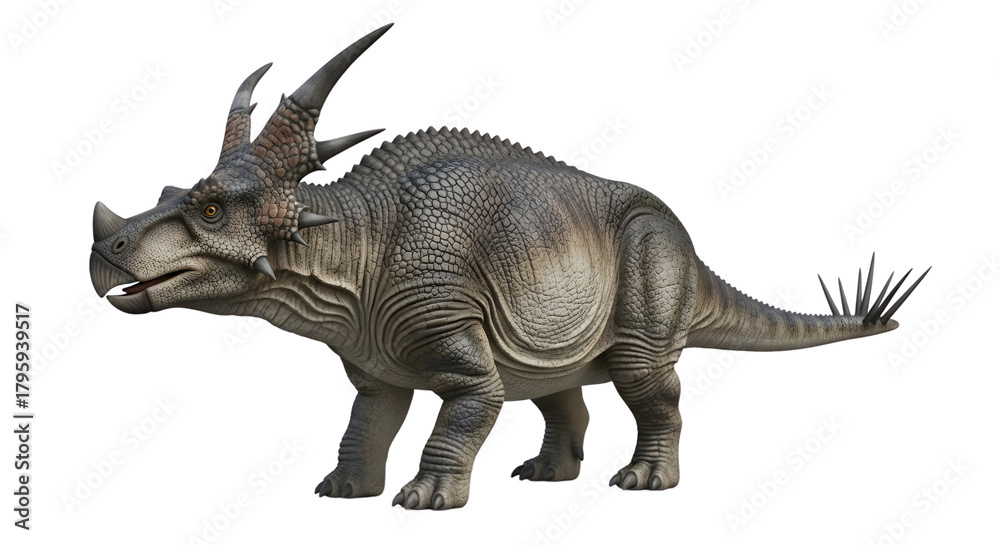 Obraz premium Styracosaurus-like horned dinosaur isolated on clean background