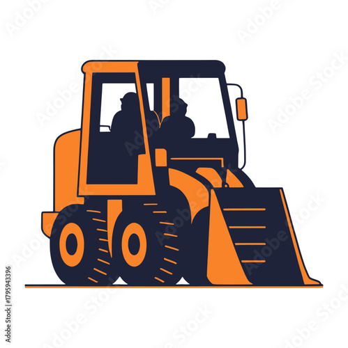 Loader construction machinery vehicle illustration Vector