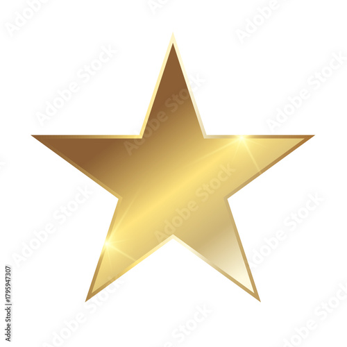 Gold star with metallic effect. Element for Awards, medals, rating designation. Vector EPS10