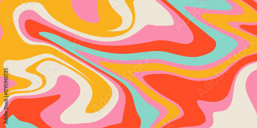 Psychedelic swirl acid wave rainbow line backgrounds in 1970s 1960s hippie style. y2k wallpaper patterns retro vintage 70s 60s groove. psychedelic poster background
