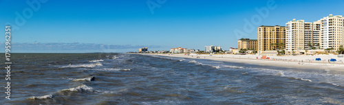 Clearwater Beach panoramic shoreline view, United States