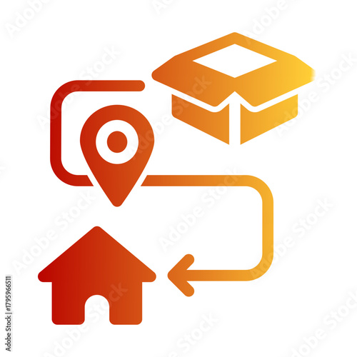 Shipping Delivery Map Pointer icon from the Customer Development icon collection (Solid Gradient Style)