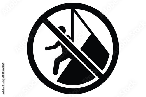 no climbing vector icon  silhouette