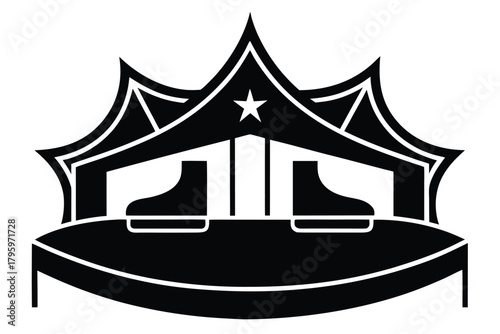 ice skating rink vector icon silhouette