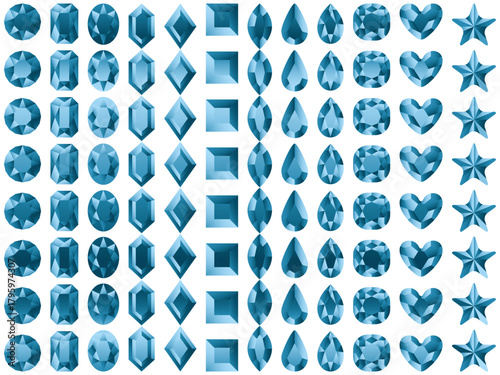 ラインストーン1、5水色